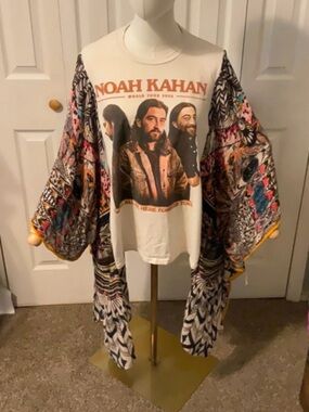 Noah Kahan 2024 Tour Upcycled Graphic T-Shirt With Flowy Boho Sleeves OSFM